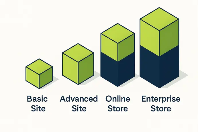 השוואת סוגי אתרים לעסקים