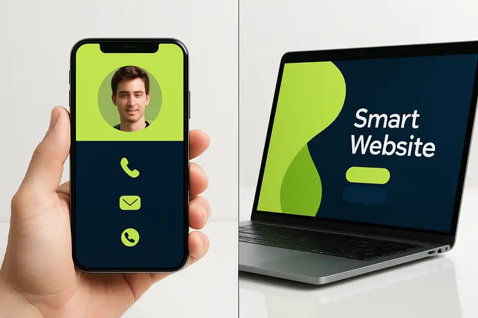 השוואה בין אתר לכרטיס ביקור