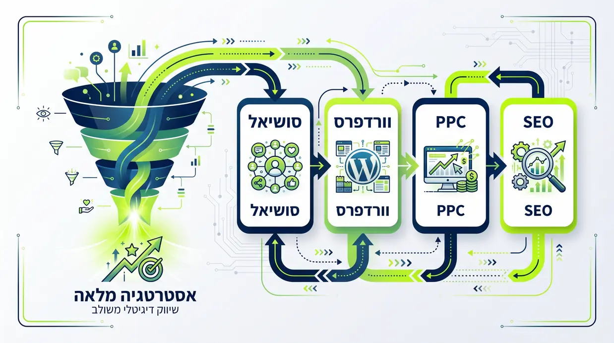 אילוסטרציה המציגה שירותים שונים של סוכנות דיגיטל