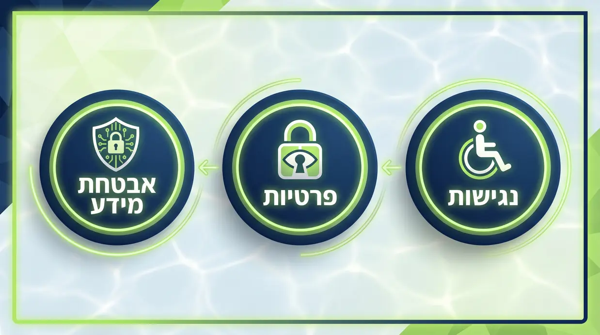 איור המציג נגישות, פרטיות ואבטחת מידע בהקשר ישראלי