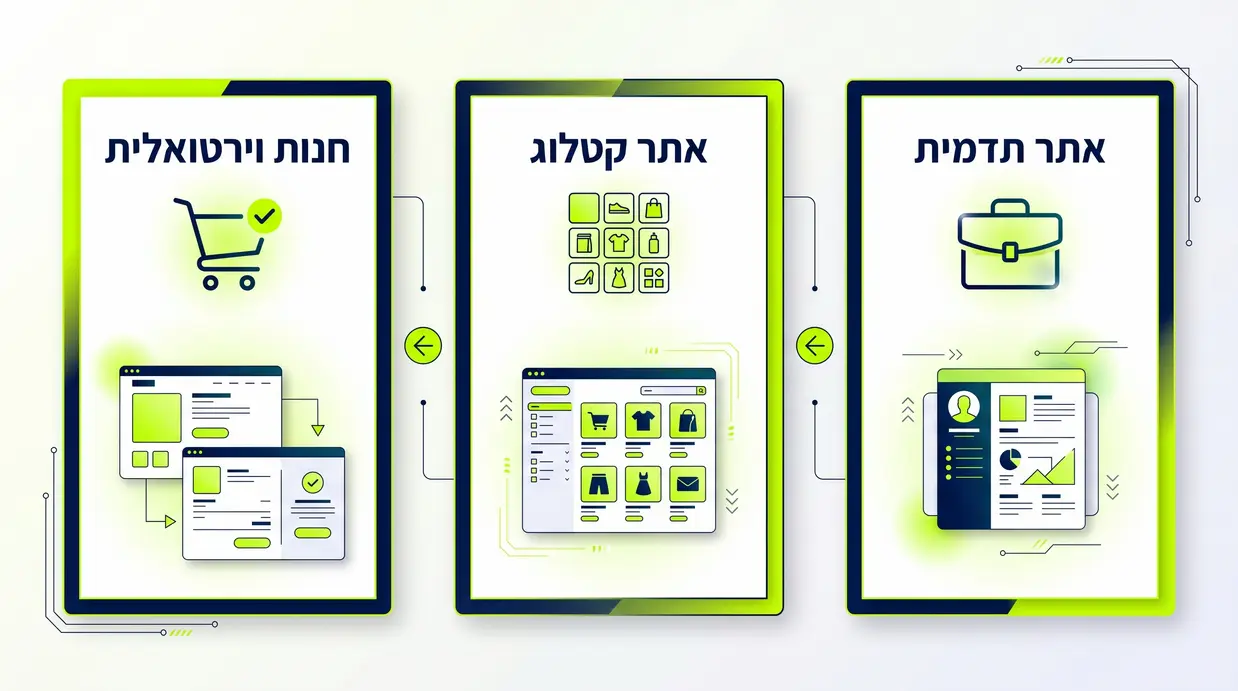 השוואה בין אתר תדמית, אתר קטלוג וחנות וירטואלית בוורדפרס